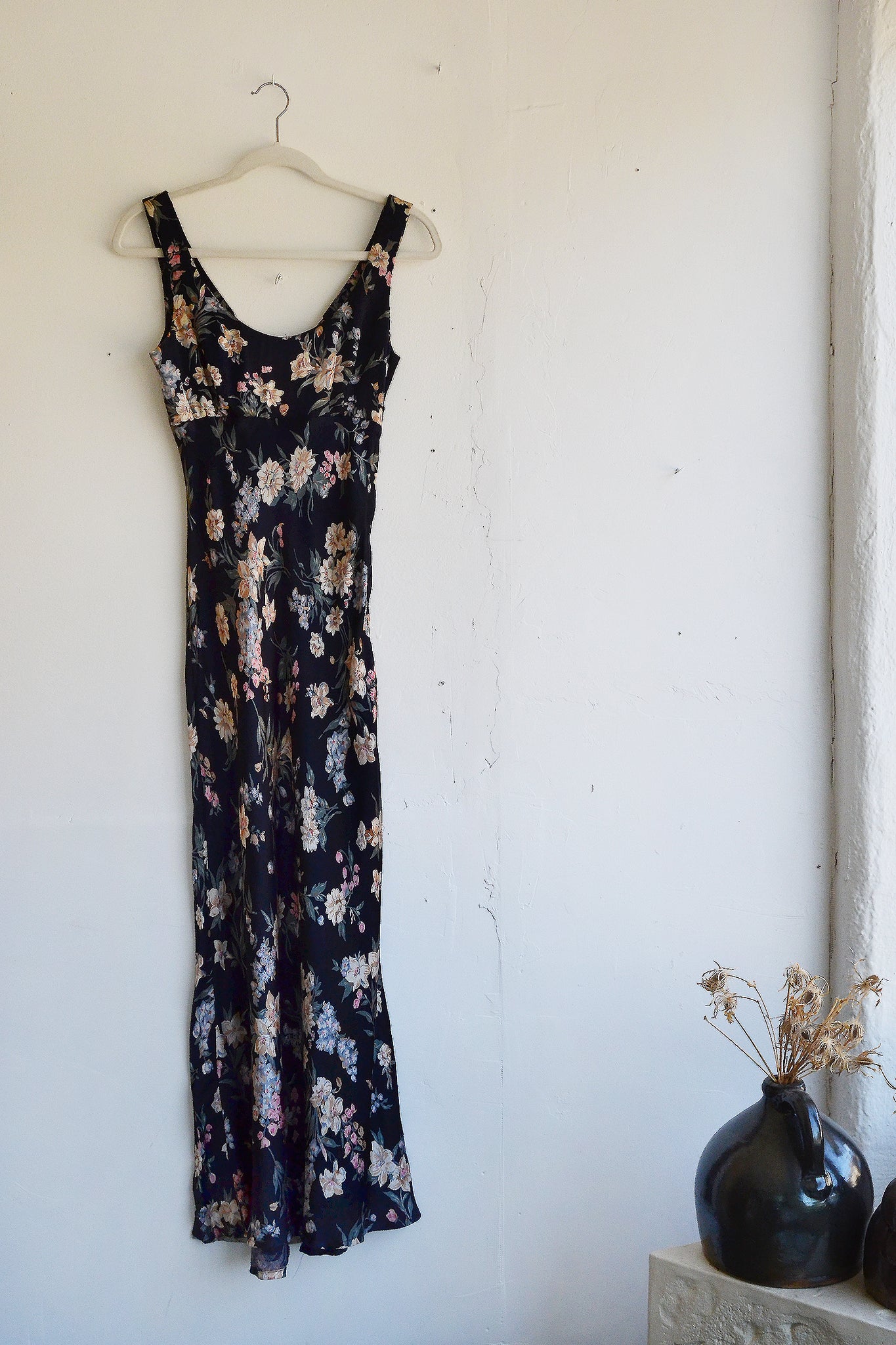 90s Navy Floral Maxi Dress Rosen 90s Navy Floral Maxi Dress Rosen