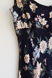 90s Navy Floral Maxi Dress