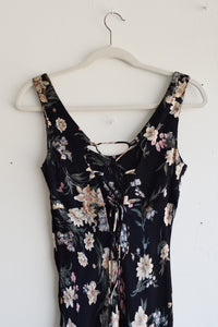 90s Navy Floral Maxi Dress