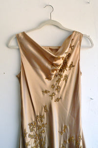 Gold Beaded Maxi Dress