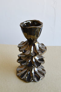 Moreau Ceramics: Silver Fleur Candle Holder