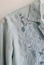 1950s Silk Robins Egg Blue Blouse